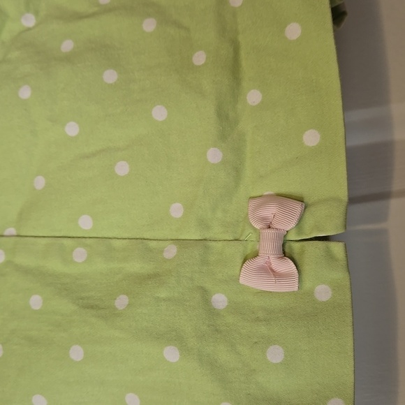 Hartstrings, Girls Skirt, Skort, Sz 8, Green, Chartreuse, White Polka Dot, Bows - Picture 5 of 9